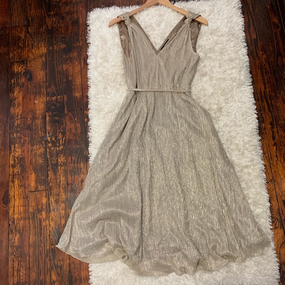 Tahari Gold Midi Dress